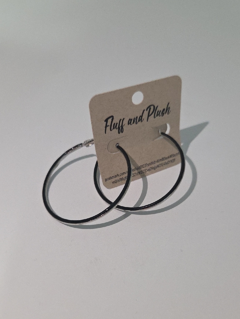 Black/Silver  Hoop Earrings - Classic Women's Accessory